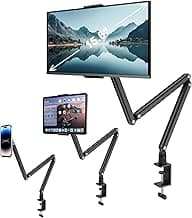 Tablet Stand for Desk/Bed, Adjustable iPad Holder Clamp Mount, Foldable Tablet Arm, 360° Rotation, for 5.1"-15.9" iPad Pro 12.9/11, Air, Mini, iPhone, Galaxy Tab, Samsung Tabs, Nintendo Switch