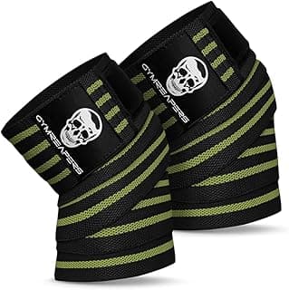 Gymreapers Knee Wraps for Squats and Powerlifting 72 Inch Compression Wraps with Strap for Men & Women Weightlifting Support