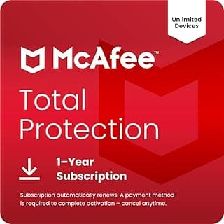 McAfee Total Protection Unlimited-Devices | AntiVirus Software 2026 for Windows PC & Mac, AI Scam Detection, VPN, Password Manager, ID Monitoring | 1-Year Subscription with Auto-Renewal | Download