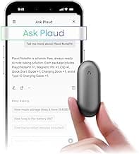 Plaud NotePin Voice Recorder, AI Voice Recorder, App Control, AI Notetaker, AI Transcribe & Summarize, Support 112 Languages, 64GB Audio Recorder for Lectures, Meetings, Cosmic Gray, Non-S Version