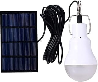 Solar Powered Lamp Portable Led Bulb Lights Solar Energy Panel Led Lighting for Camp Tent Night Fishing Emergency Lights Flash 350LM(Pack of 1)