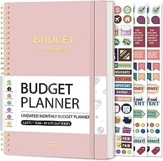 Budget Planner - Monthly Budget Book with Expense Tracker Notebook, Undated Bill Organizer & Finance Planner to Take Control of Your Money, 2026 Account Book to Manage Your Finances-Pink