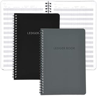 Set of 2 Easy to Use Accounting Ledger Books - Expense Tracker Notebook for Your Small Business - The Perfect Personal Finance Checkbook, Income and Expense Log Book