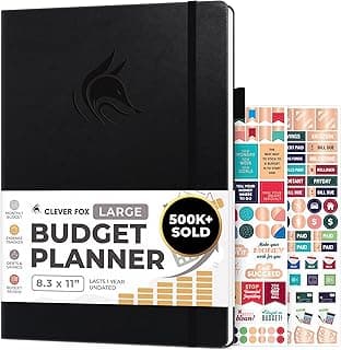 Clever Fox Budget Planner Large – Expense Tracker Notebook. Monthly Budgeting & Bill Organizer, Finance Logbook & Accounts Book, A4 (Black)