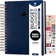 Clever Fox Budget Planner & Monthly Bill Organizer With Pockets. Expense Tracker, Budgeting Journal & Financial Book. Large, 8x9.5" (Dark Blue)